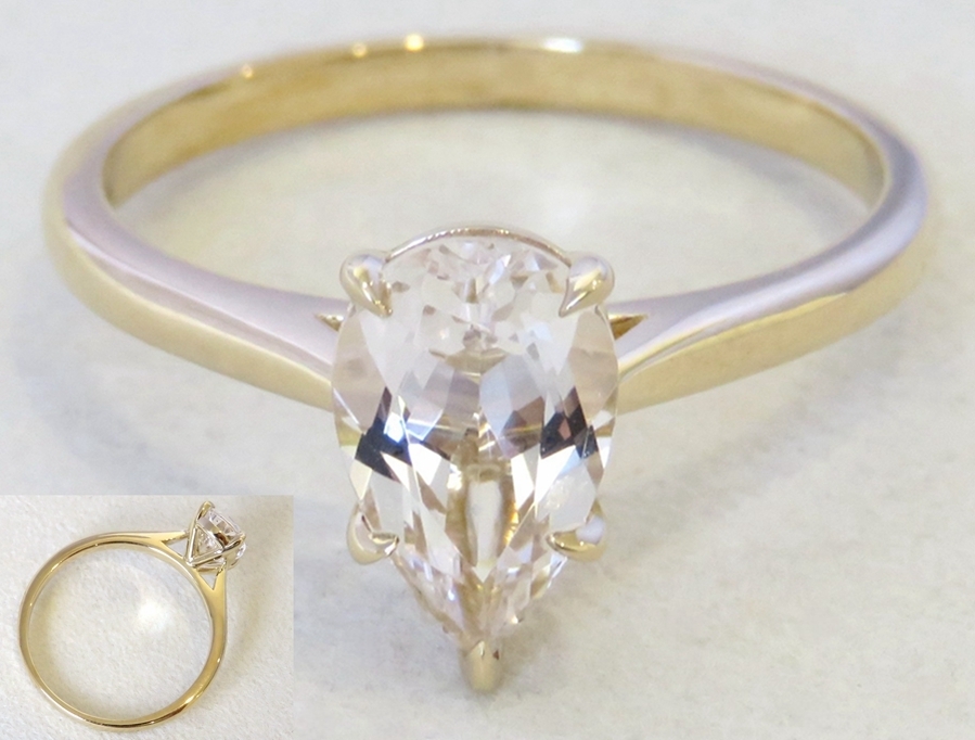 1.5ct Danburite Solitaire Ring in 9k Yellow Gold | CL Jewellery NZ
